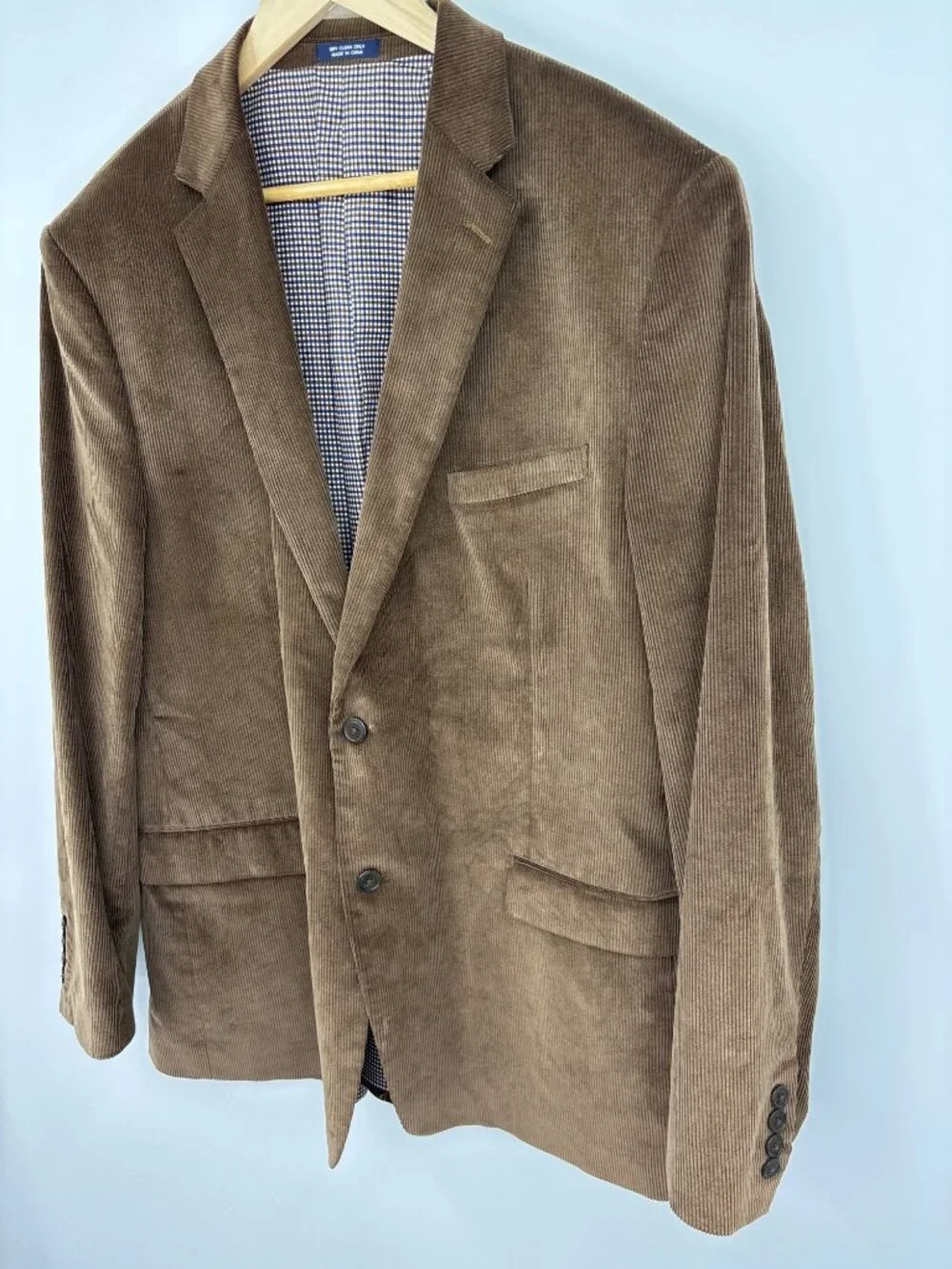 Saddlebred Mens Corduroy Sport Coat Blazer Jacket Brown 46 Long